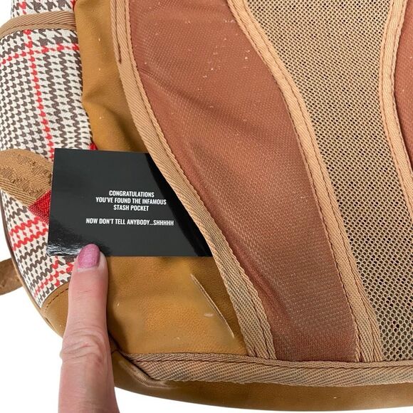 Sprayground Turbo 500 DLXV plaid limited edition backpack tan vegan leather - Picture 16 of 16